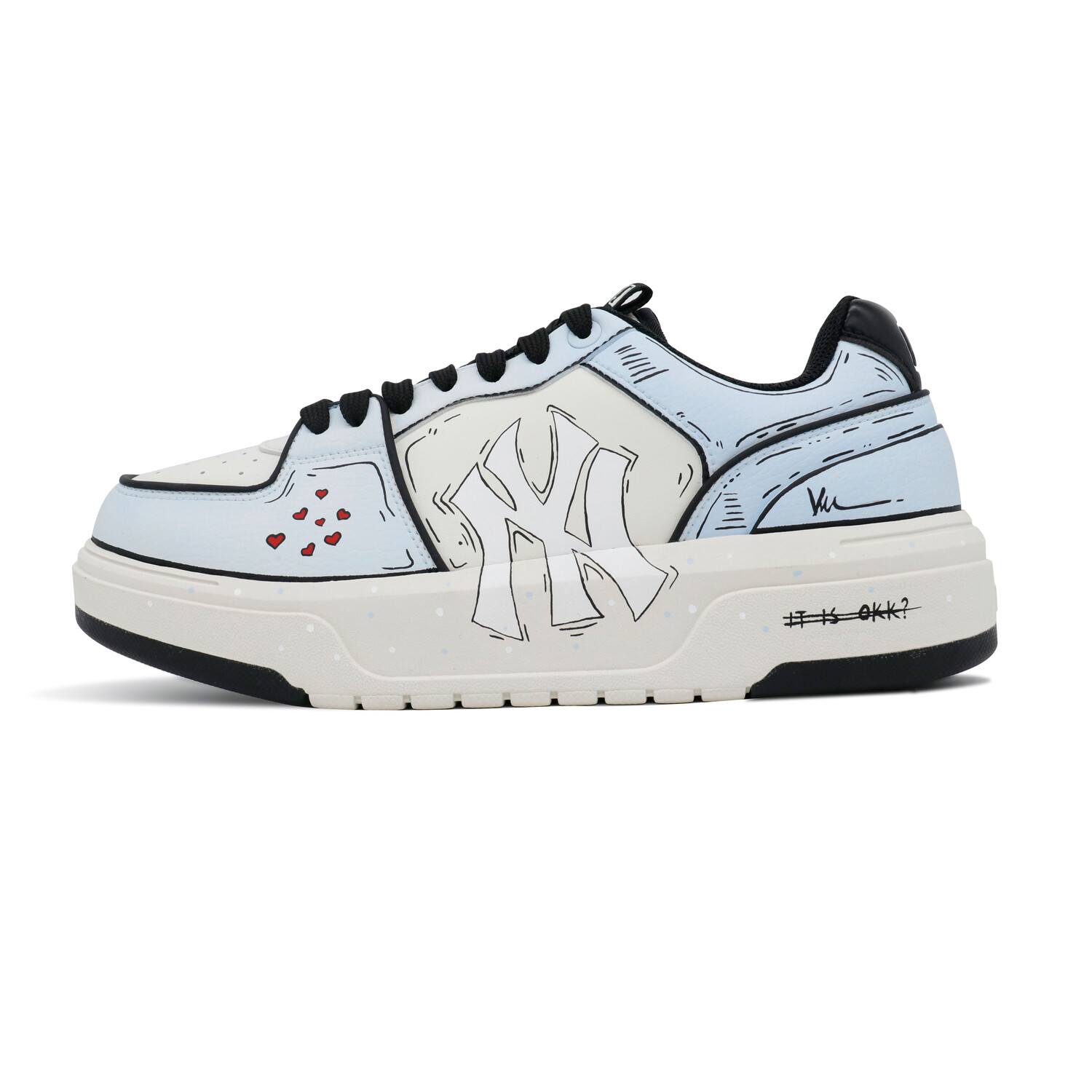 

Кроссовки MLB Chunky Liner Skateboarding Shoes Unisex Low-top Blue/White, синий
