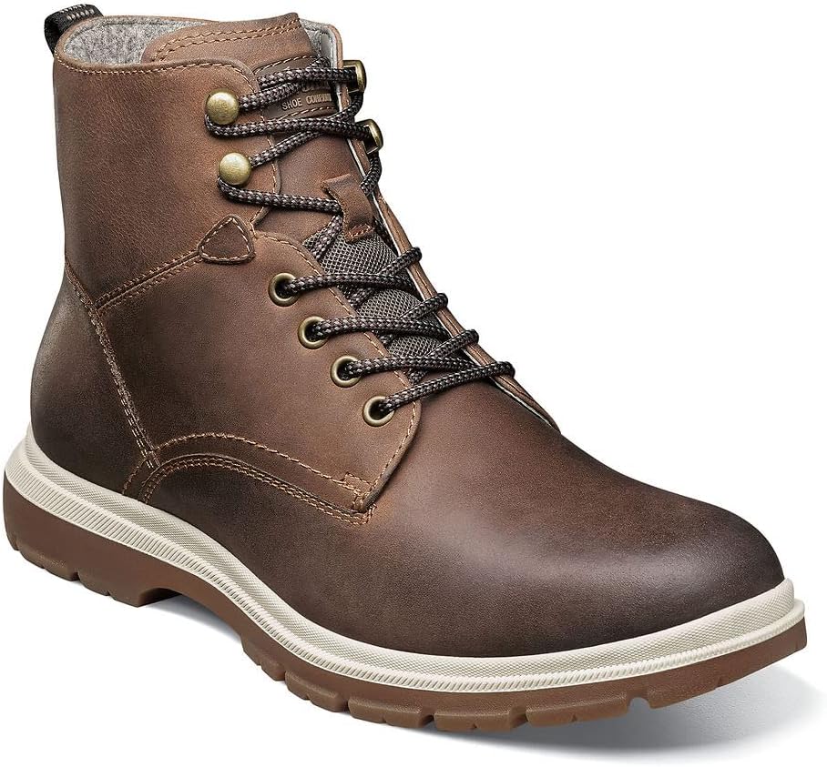 

Мужские ботинки Florsheim Lookout с плоским носком и шнуровкой, Brown Crazy Horse