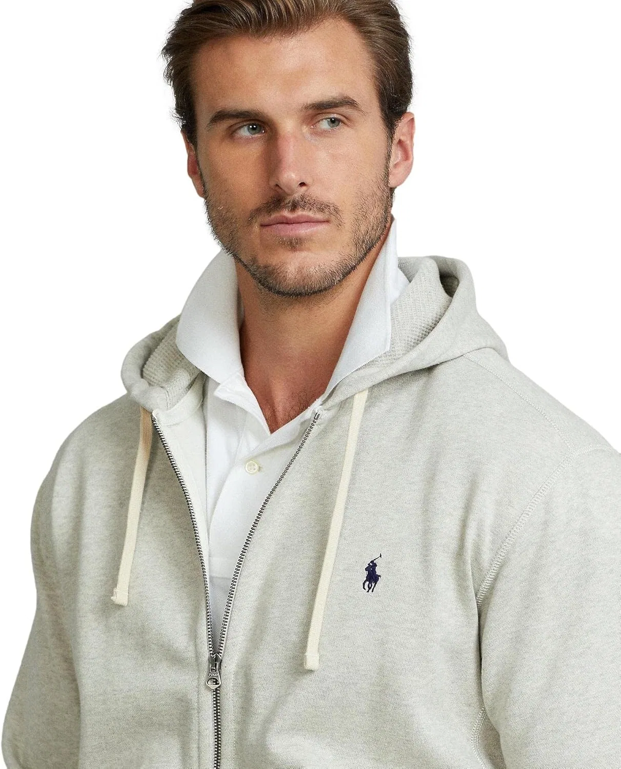 Худи на молнии POLO RALPH LAUREN, цвет Grey Heather — фото 4