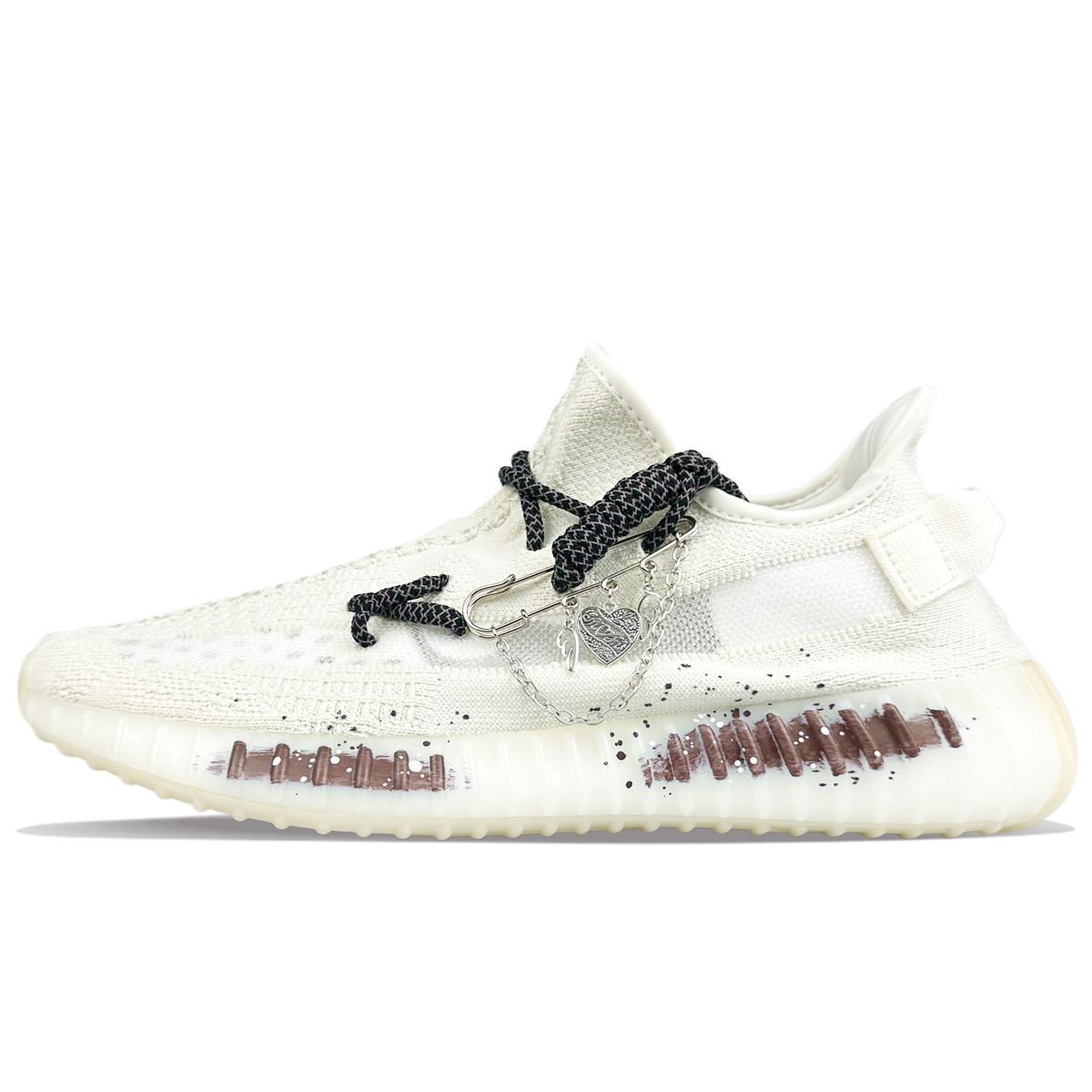 Adidas Originals Yeezy Boost 350 V2 устойчивые к истиранию низкие кеды унисекс бело-коричневые, цвет White Brown — фото 3