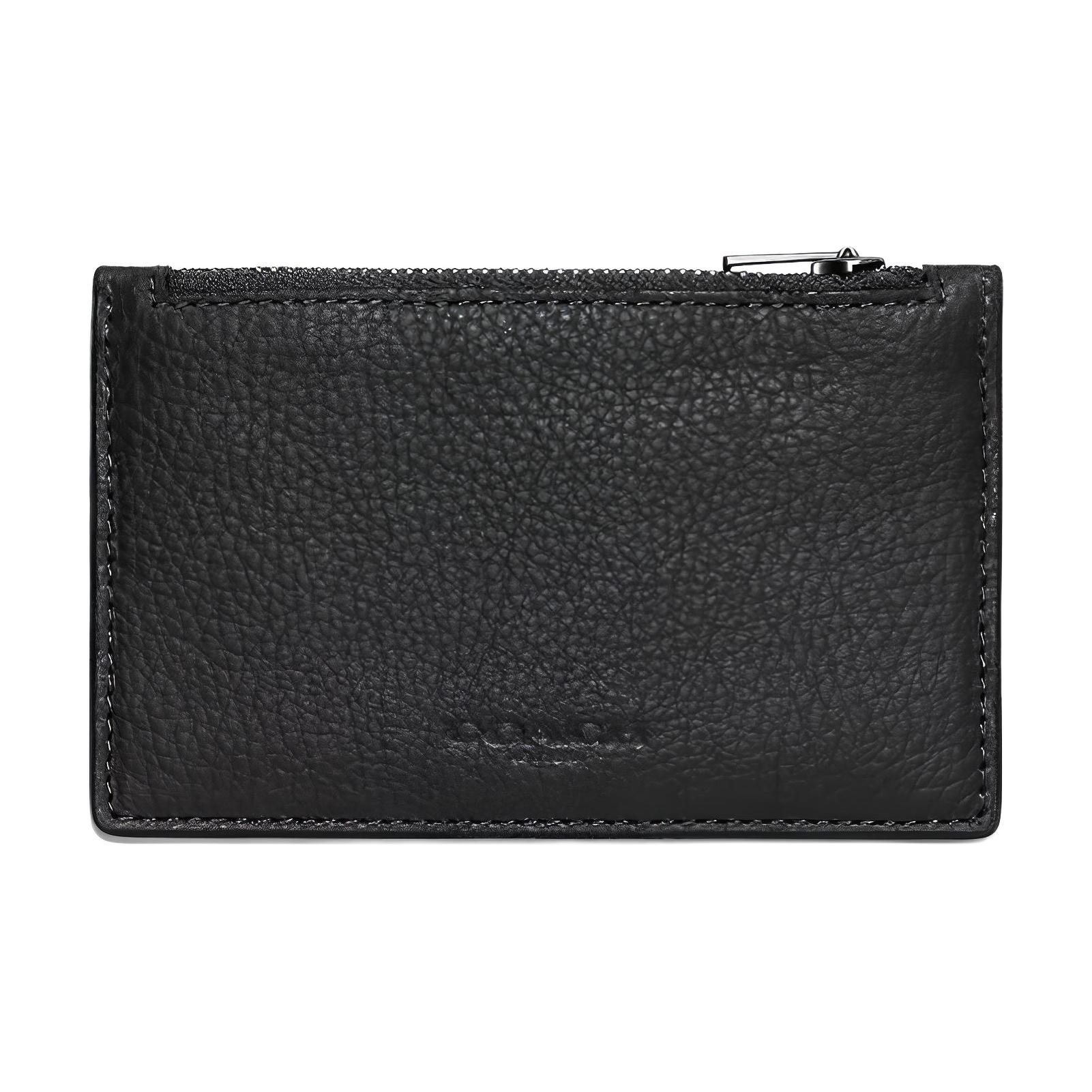 

COACH Кошелек для карт из коровьей кожи с текстурой из зернистой кожи, держатель для карт, унисекс, черный