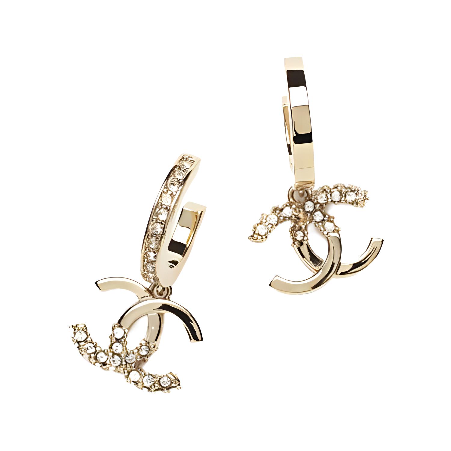 

CHANEL Золотые металлические серьги для женщин Gold