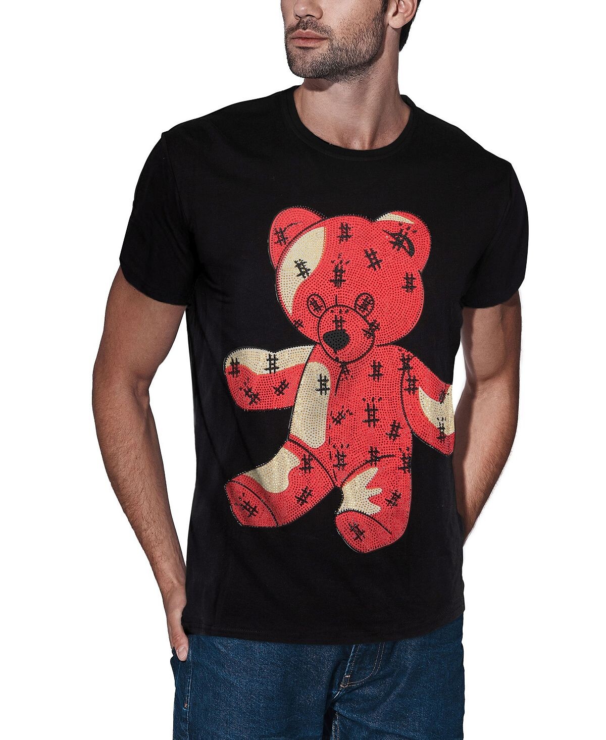 

Мужская футболка со стразами и изображением животных X-Ray