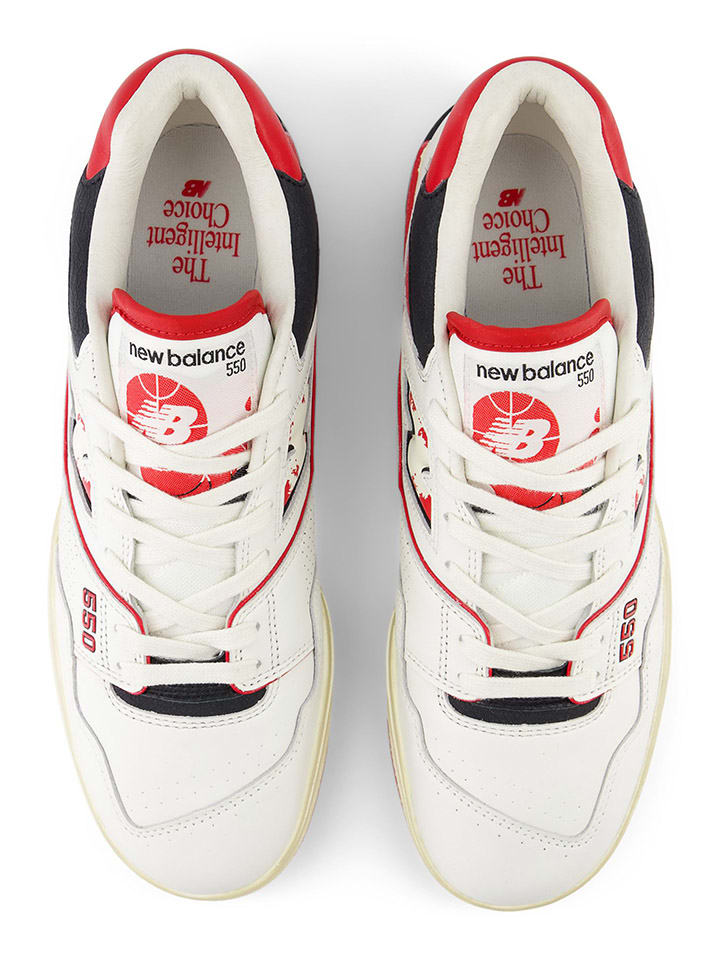 Кроссовки на шнуровке 550 New Balance, цвет creme/rot — фото 4