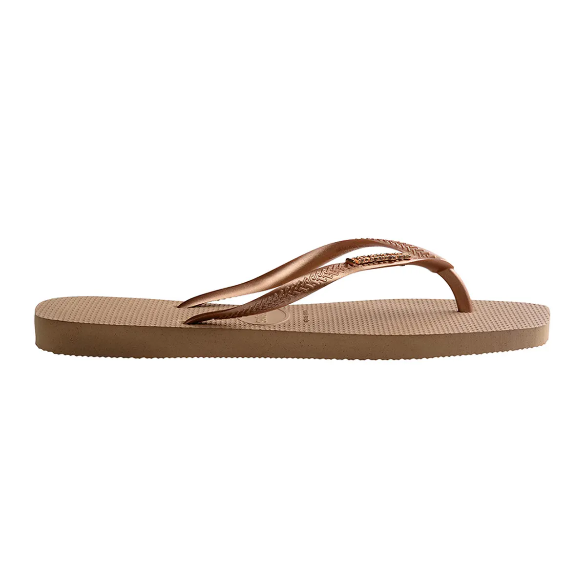 Унисекс Квадратный Логотип Металлик Havaianas Шлепанцы для ванны, светло-розовый — фото 4