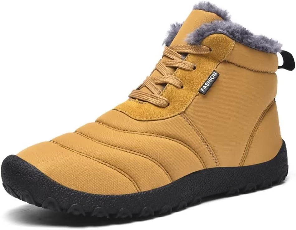 

Мужские зимние ботинки Stunner для снега, утепленные, водонепроницаемые, с противоскользящей подошвой, меховая подкладка, повседневные легкие ботинки для прогулок, светло-коричневый