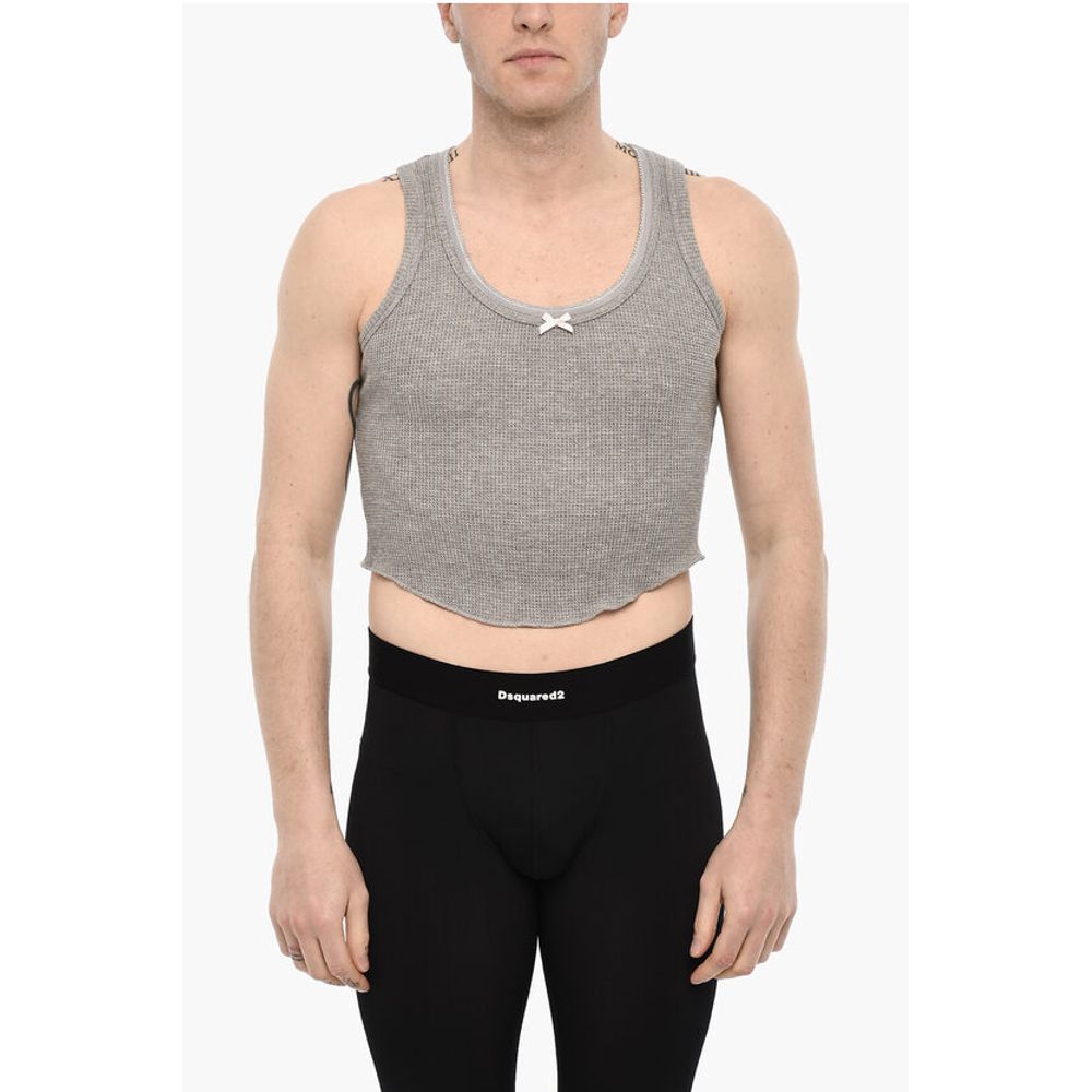 

Укороченный топ из хлопка с бантом Dsquared2, Gray