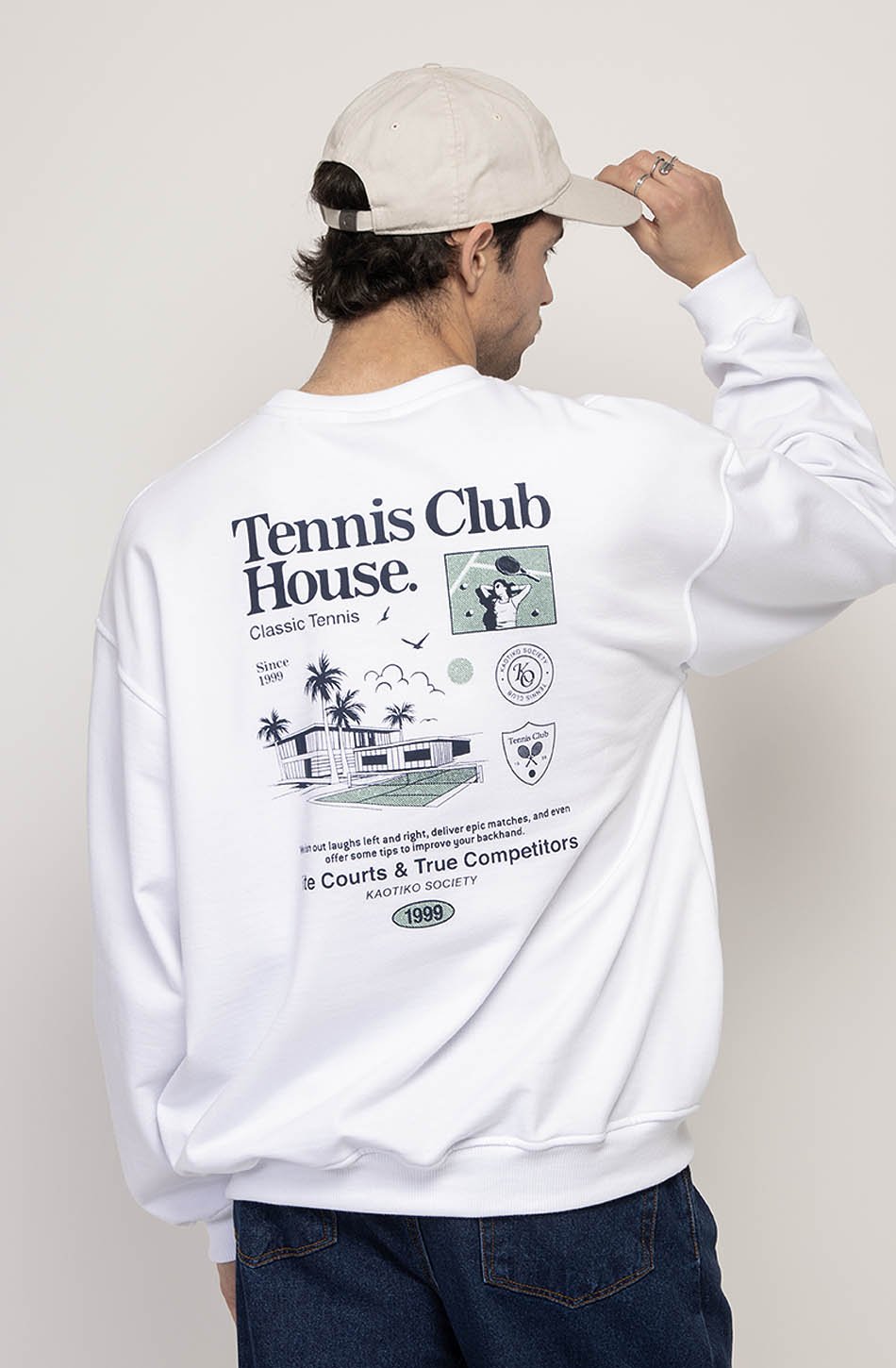 

Толстовка CREW TENNIS CLUB HOUSE UNISEX Kaotiko, светло-серый