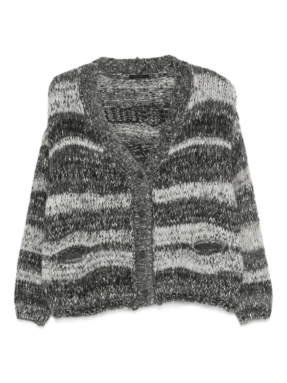 

Вязаное изделие в полоску с карманом Transit, серый