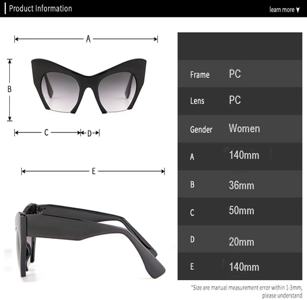 

Модные солнцезащитные очки без оправы для женщин и мужчин, ретро-очки в полуободковой оправе «кошачий глаз», классические очки с леопардовым принтом TYUVIVO, C3