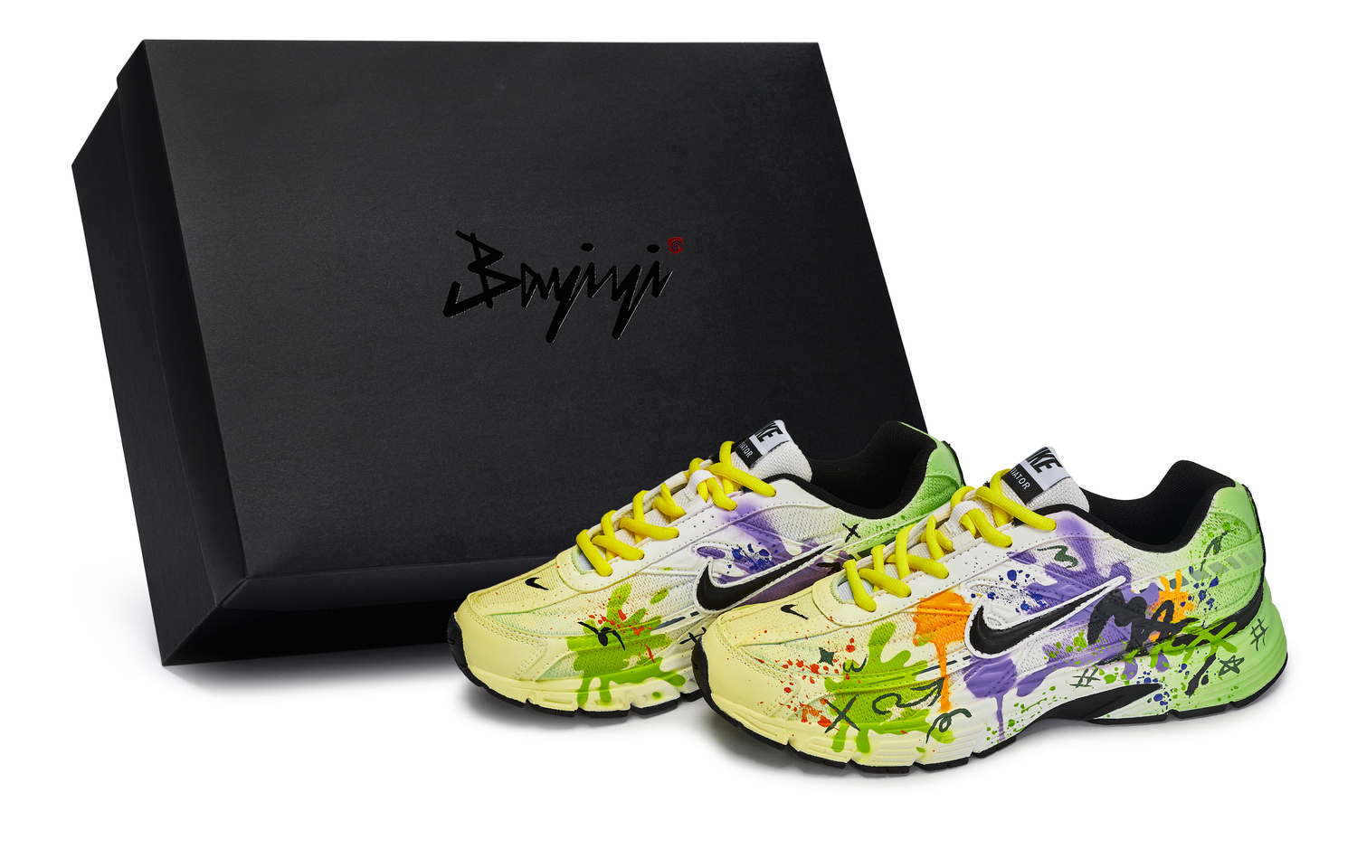 

Nike Инициатор устойчивые к истиранию низкие кроссовки мужские black white green purple orange