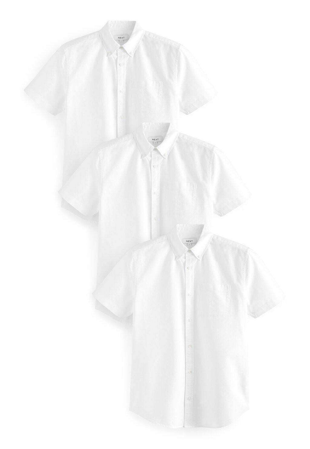 

Рубашка Short Sleeve Oxford Shirts Next, белая 3 шт