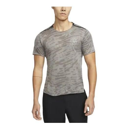 

Футболка Nike irregular texture Full Print Round Neck Training Sports Short Sleeve Gray, мультиколор