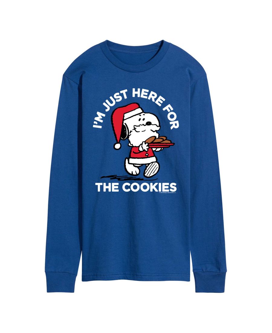 

Мужская футболка с круглым вырезом и графическим принтом "Peanuts Santa Snoopy I'M Just Here for the Cookies" AIRWAVES, Royal blue, Синий, Мужская футболка с круглым вырезом и графическим принтом "Peanuts Santa Snoopy I'M Just Here for the Cookies" AIRWAV