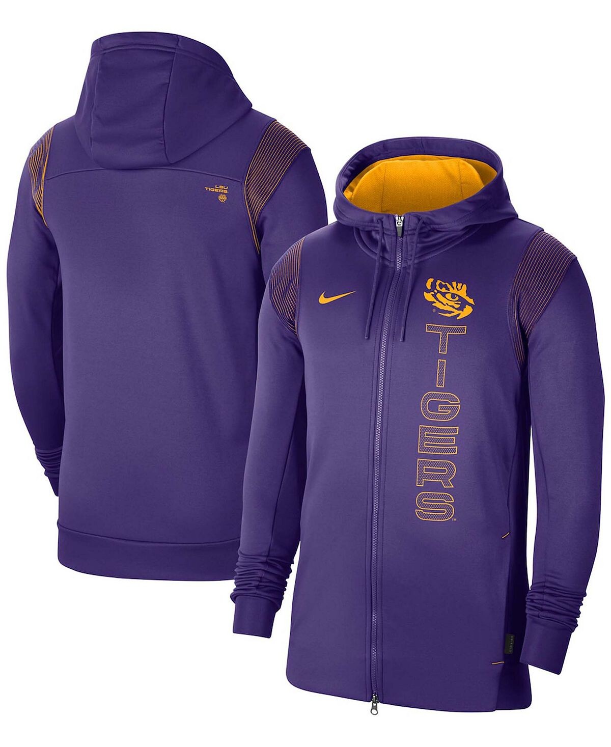 

Мужская толстовка с молнией во всю длину LSU Tigers 2021 Sideline Performance Nike