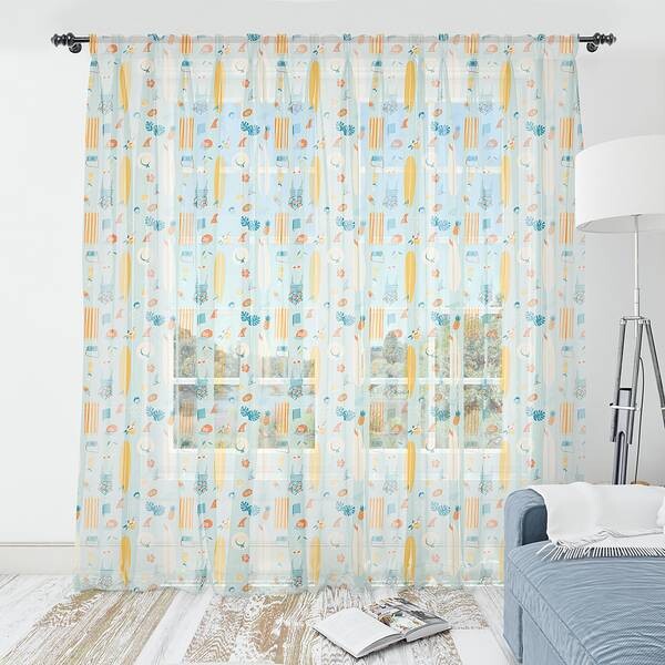 

Штора Abakuhaus Hawaii Typ B 2 шт, 274x274x0,5 см цвет hellblau und mehrfarbig