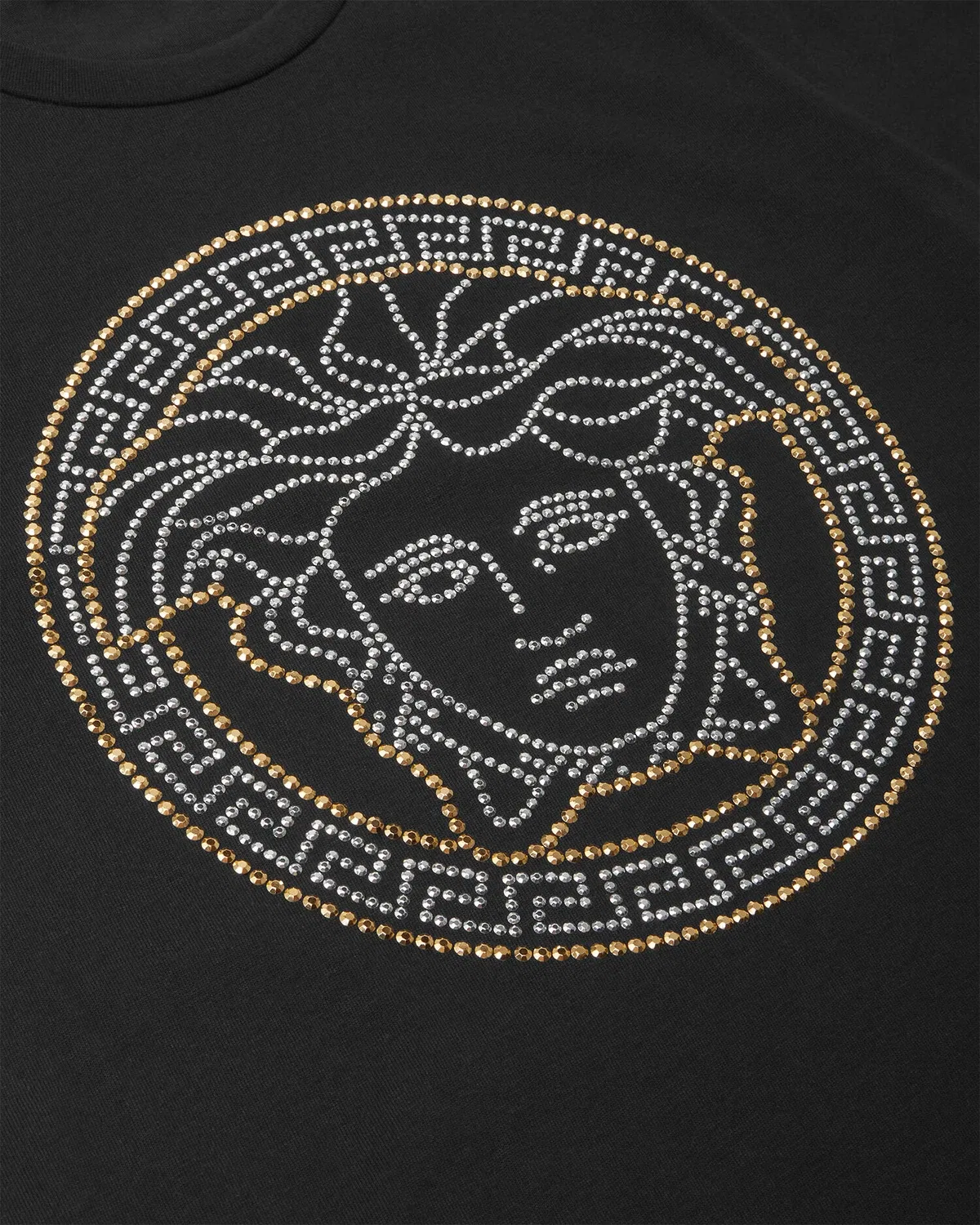 Детская футболка с Медузой и заклепками VERSACE, черный — фото 4