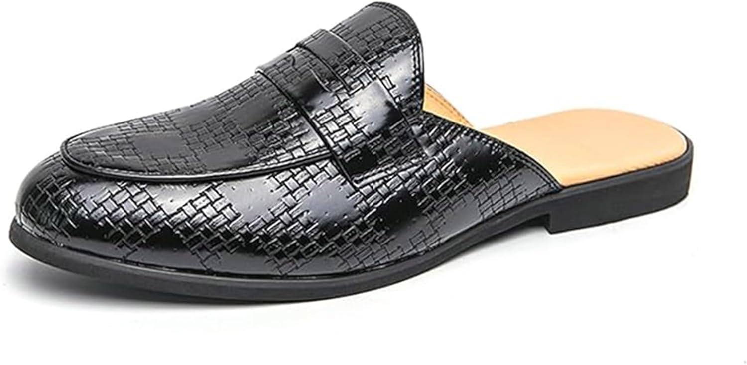 

Мужские кожаные слипоны Xinduoyu, повседневные тапочки без задника для дома, и офисные лоферы, черный