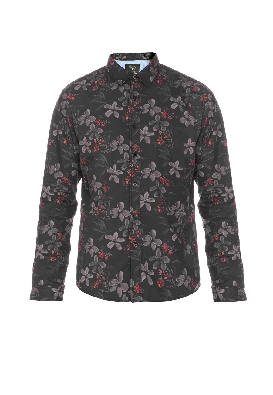 

Повседневная рубашка Le Temps Des Cerises Regular fit Button Up Shirt RIKEL, черный