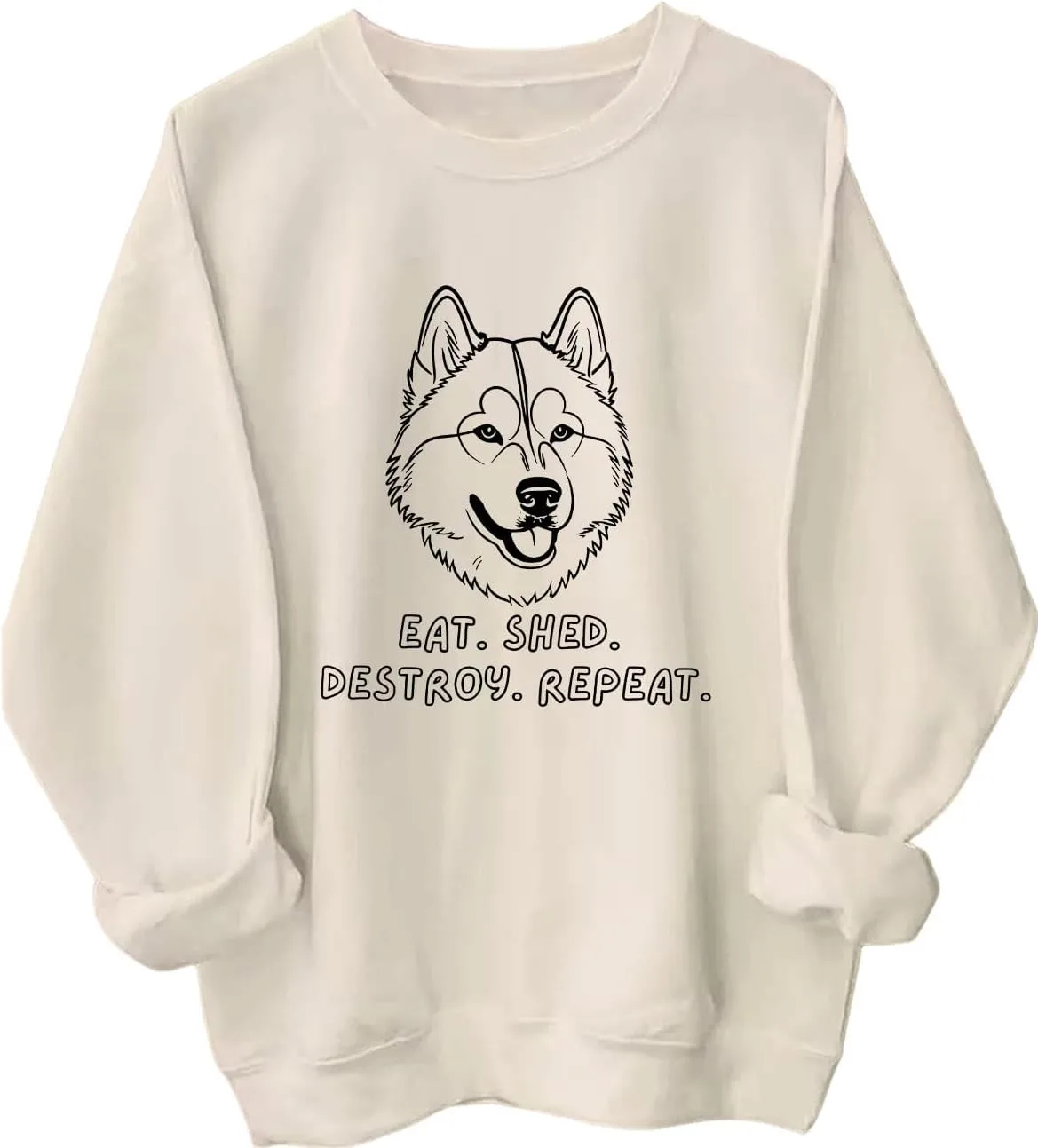 

Толстовка Siberian Husky с принтом Eat Shed Destroy Repeat Batclock