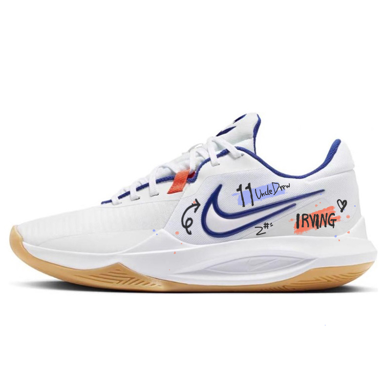 

Nike Баскетбольные кроссовки Precision 6 с низким верхом, противоскользящие, износостойкие, белые, мужские