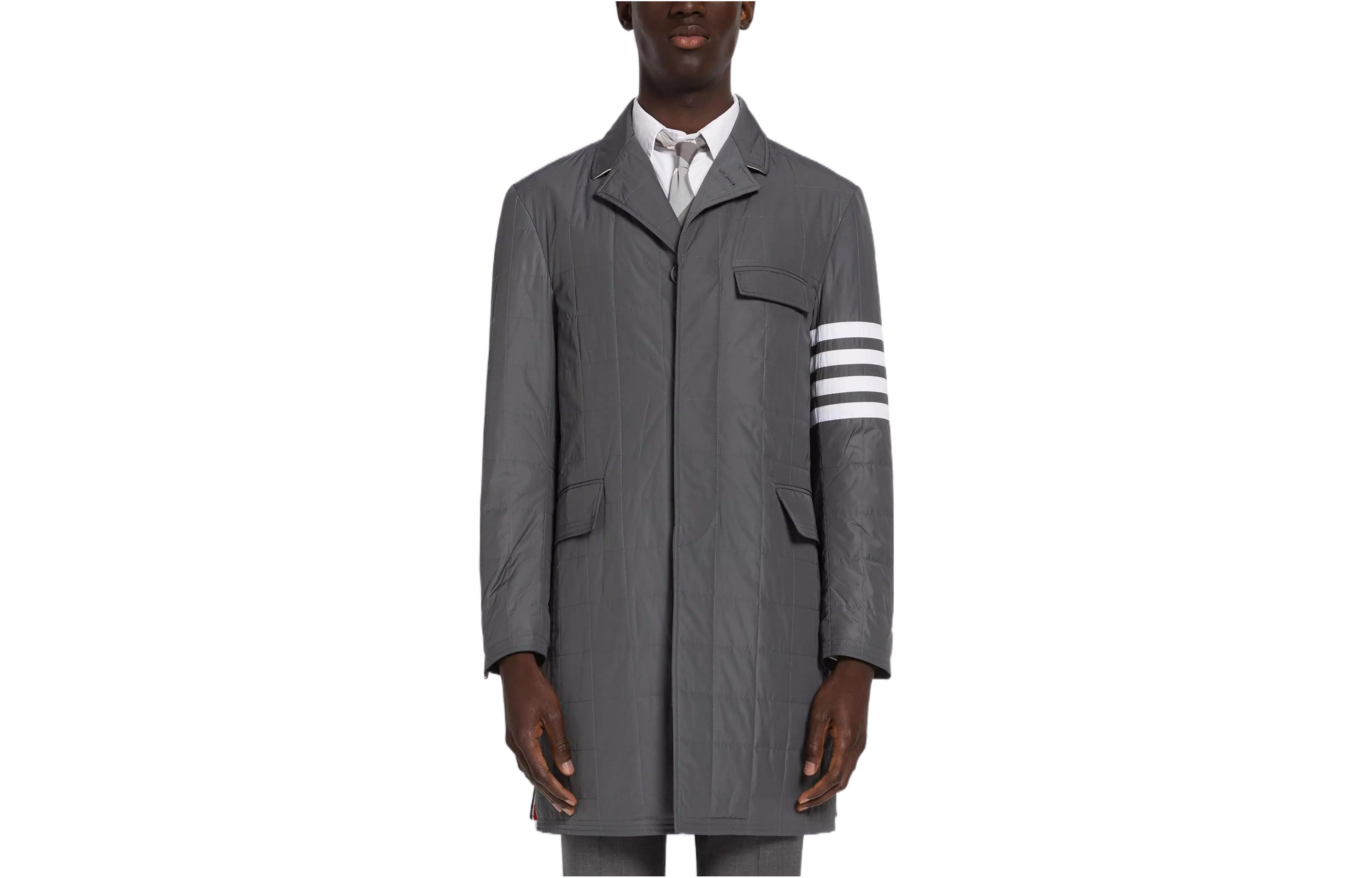 

Куртка пуховая мужская серая FW22 THOM BROWNE, Серый, Куртка пуховая мужская серая FW22 THOM BROWNE