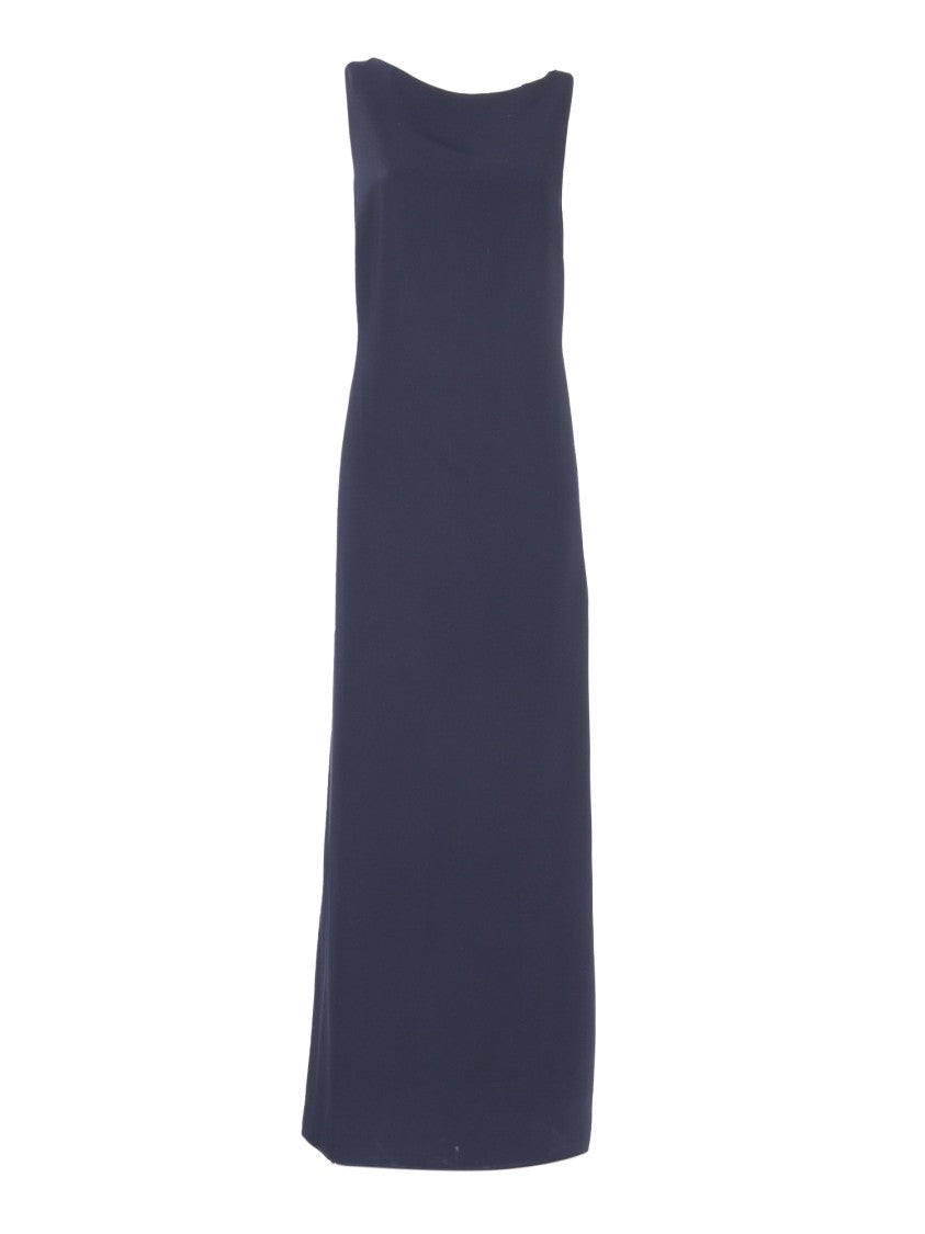 

Макси-платье с уникальной ажурной деталью P.A.R.O.S.H., синий