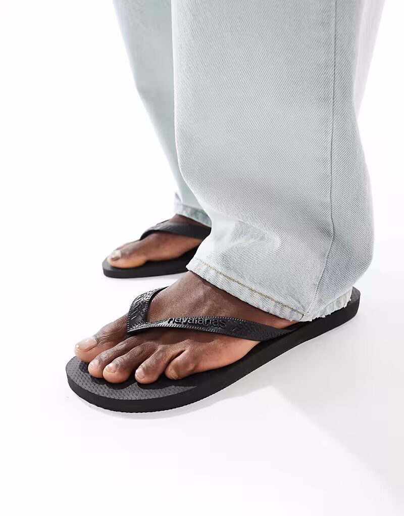 Классические шлепанцы Havaianas унисекс черного цвета — фото 3