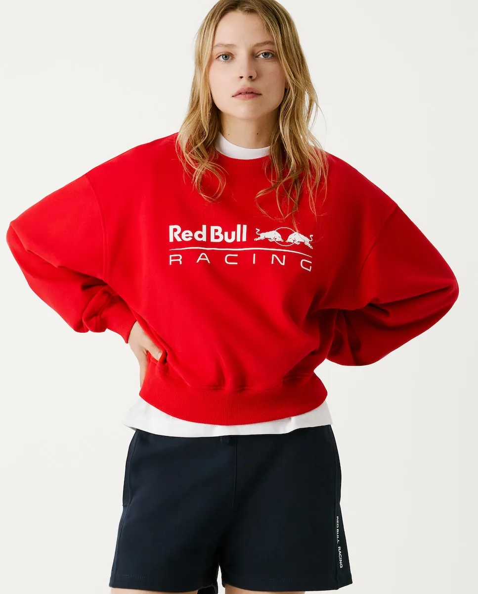 

Женская толстовка с круглым вырезом и логотипом Pepe Jeans, красный