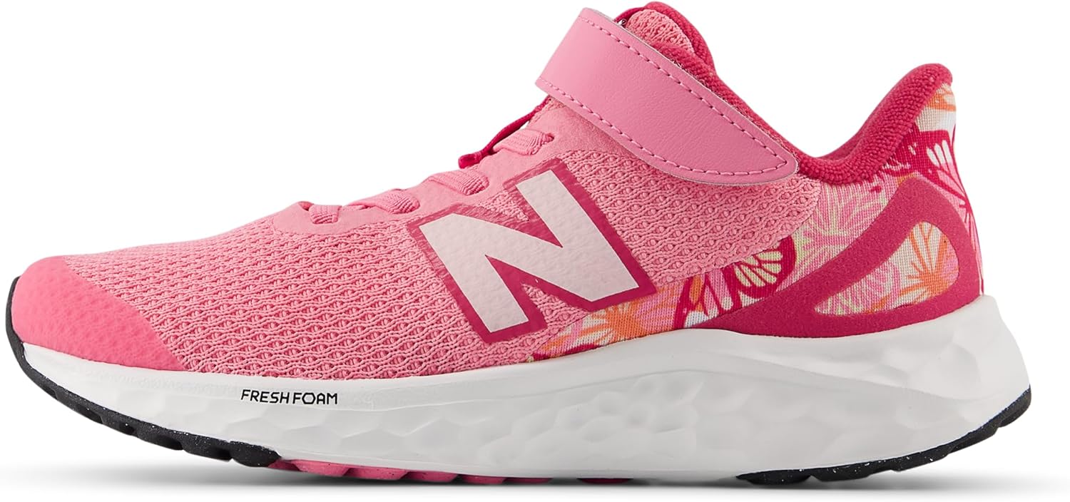 Кроссовки New Balance Unisex-Child Fresh Foam Arishi V4 с шнуровкой, розовый — фото 2