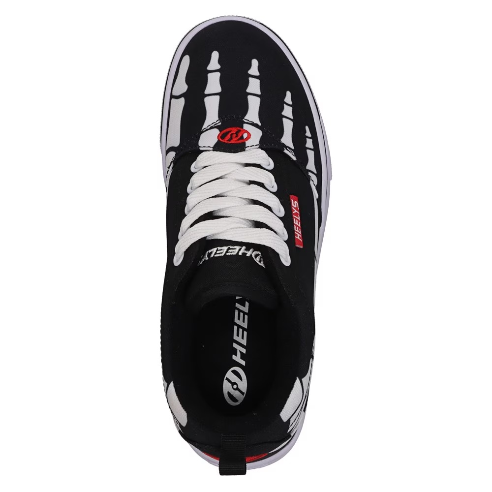Детские кроссовки на колесиках Heelys pro 20 prints для малышей и подростков, black/white/red. — фото 4
