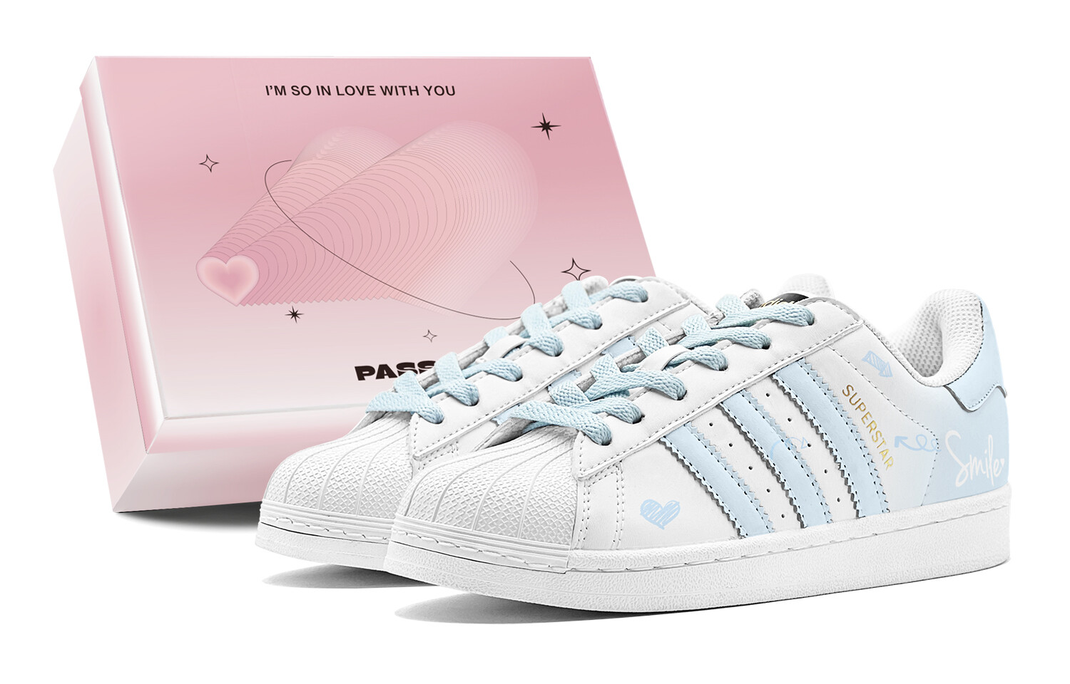 

Кроссовки adidas originals Superstar Skateboarding Shoes Unisex Low-top White, голубой, Синий, Кроссовки adidas originals Superstar Skateboarding Shoes Unisex Low-top White, голубой