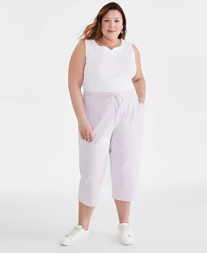 

Вязаные капри больших размеров Style & Co, фиолетовый