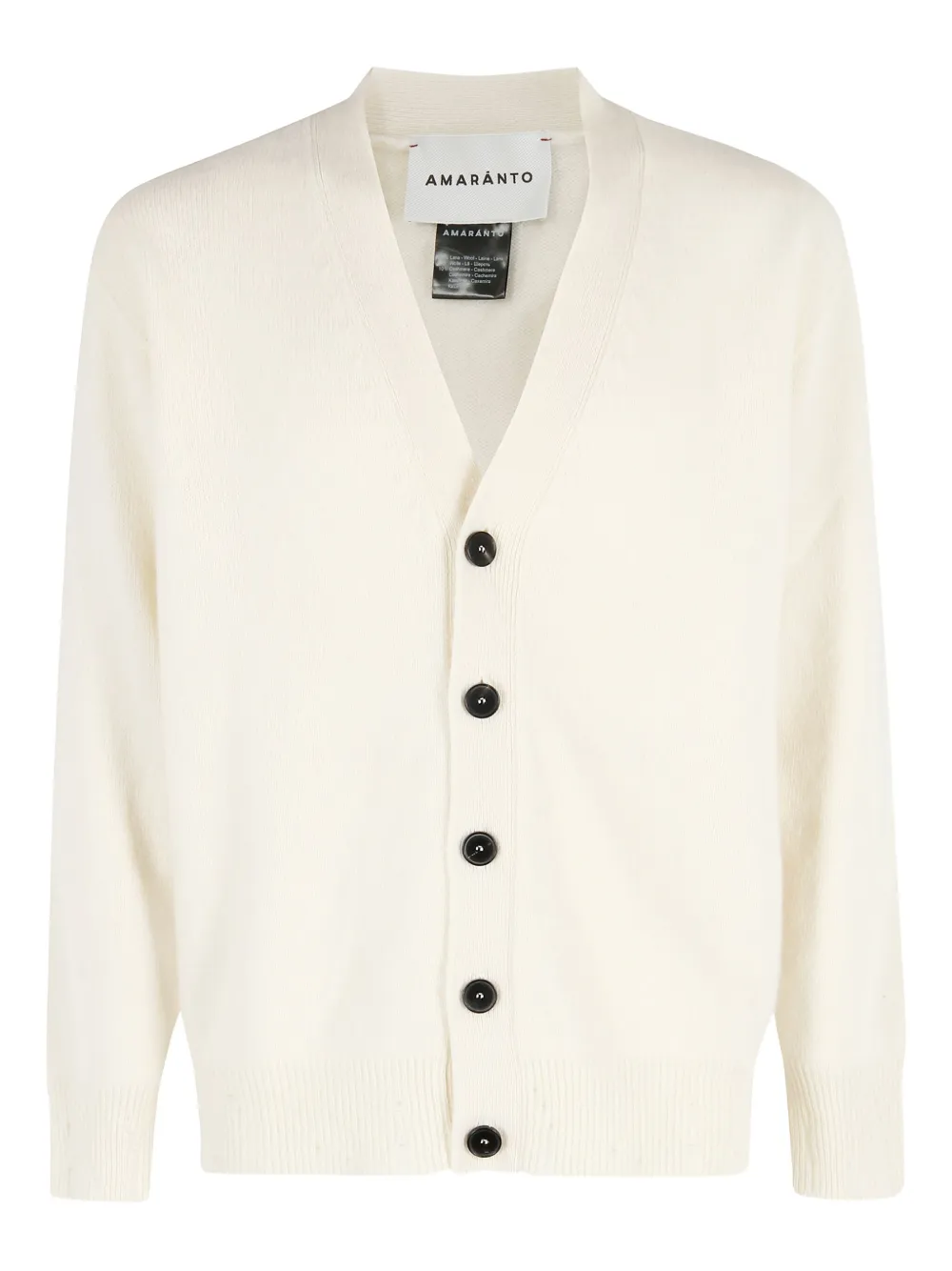

Кардиган с V-образным вырезом и длинными рукавами Amaranto, кремовый