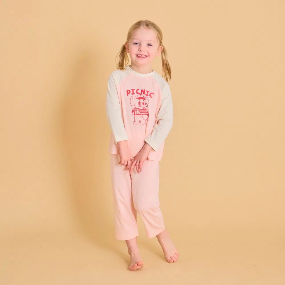 Детская домашняя одежда Floral Raglan, розовая, от Rototobebe
