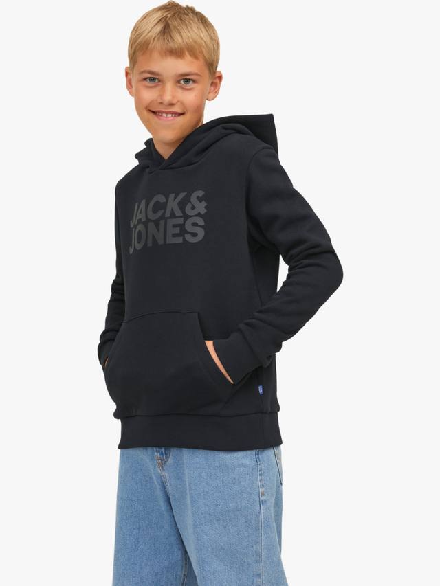 

Детская толстовка с логотипом из хлопковой смеси Jack & Jones, Black Tonal