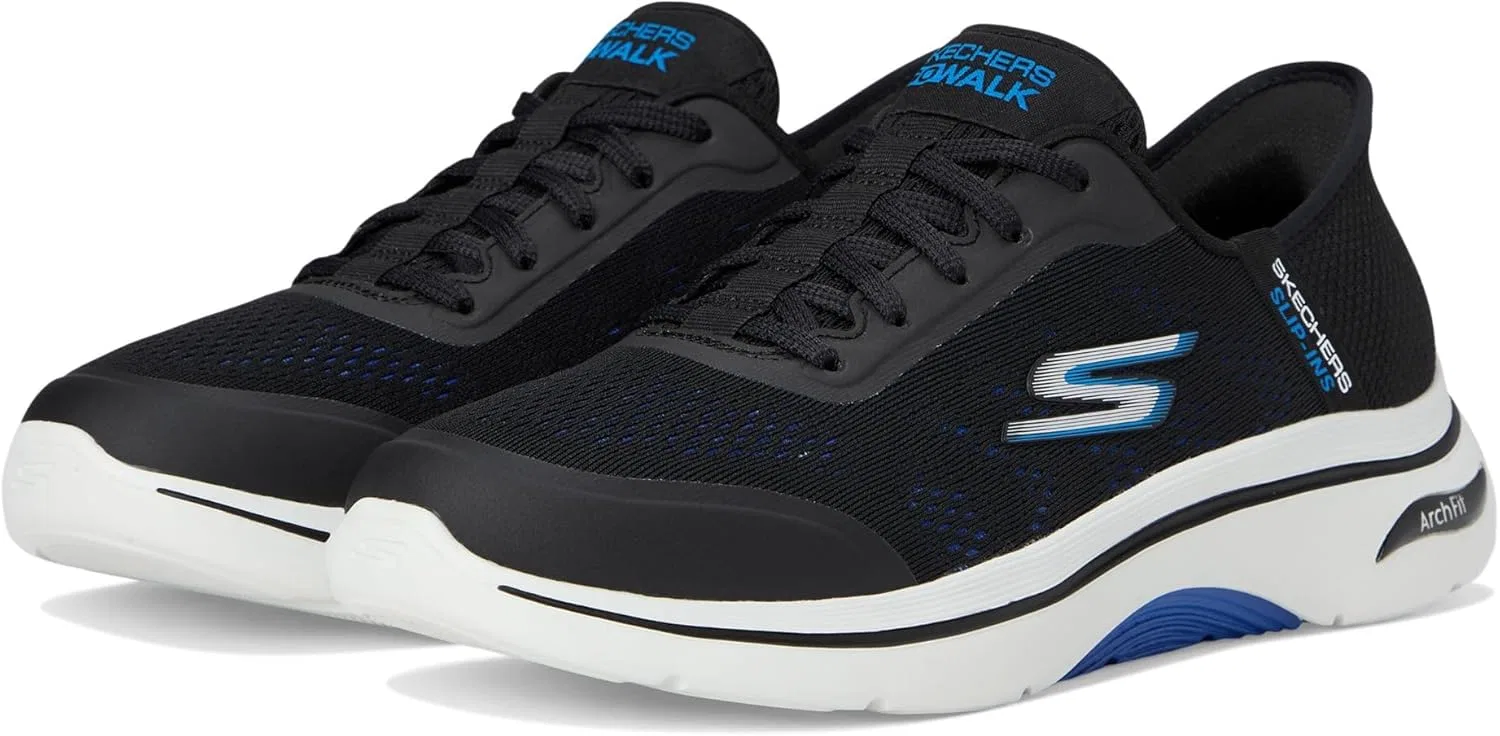 Мужские кроссовки Skechers Go Walk Arch Fit 2.0 Simplicity 2.5, Black And Blue Textile Synthetic — фото 2