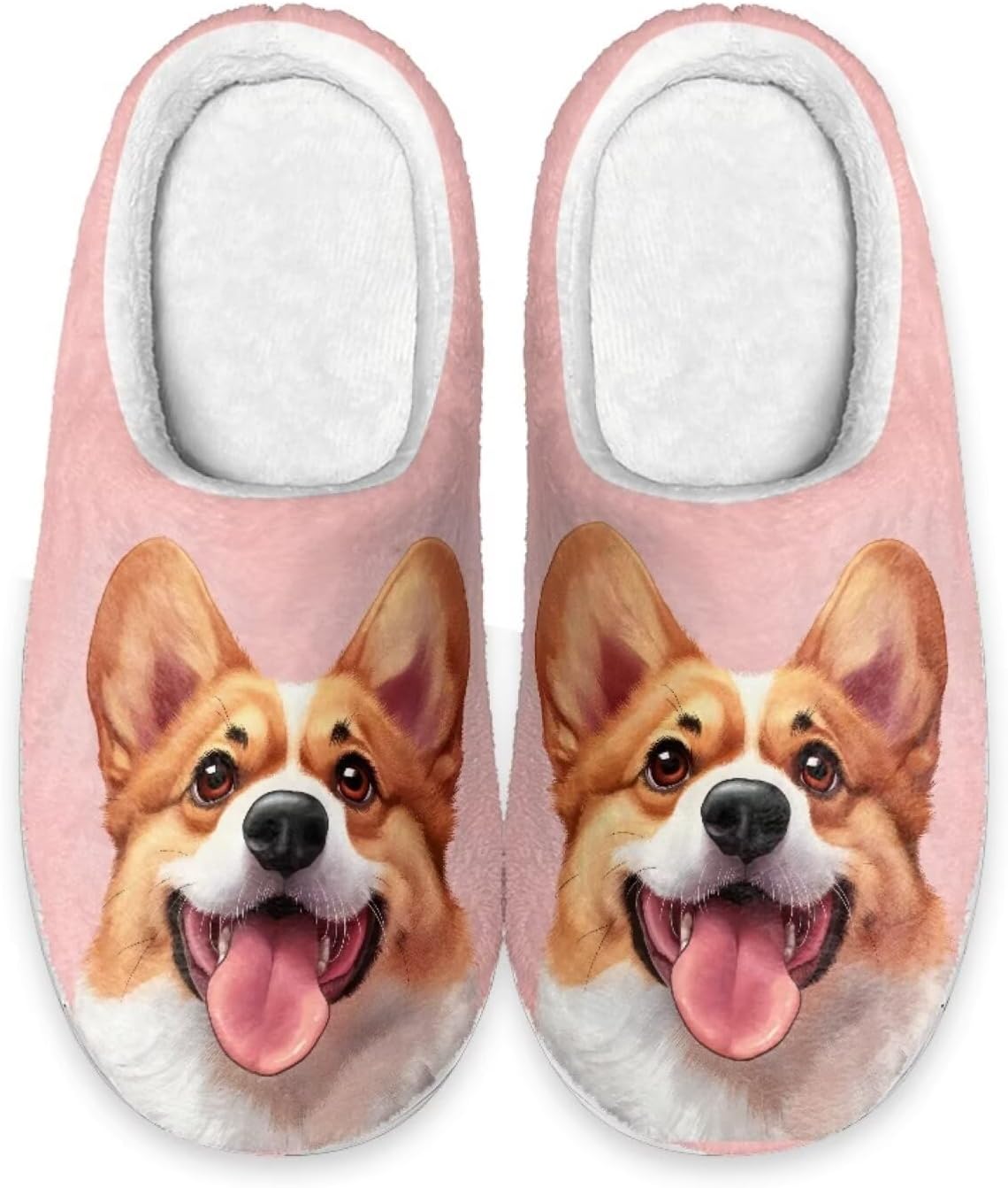

Унисекс домашние тапочки Forchrinse на Рождество с принтом Санта-Клауса, оленей и ночного неба, мягкие теплые тапочки для мужчин и женщин, легкие и удобные для зимы, Corgi