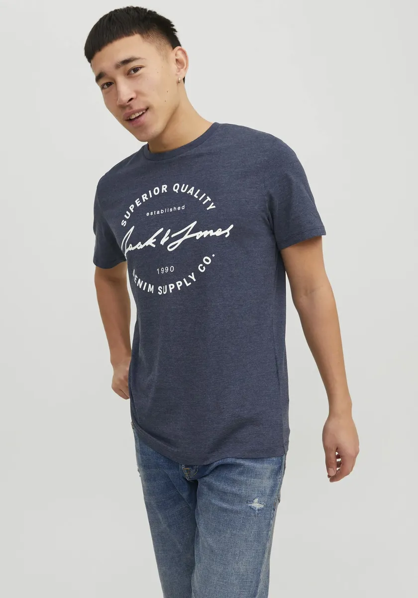 

Рубашка Jack & Jones с круглым вырезом "JJACE TEE SS CREW NECK", синий