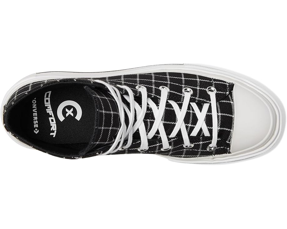Кроссовки Converse Chuck Taylor All Star Lift Double Stack Platform Plaid, цвет Black/White/Black — фото 2