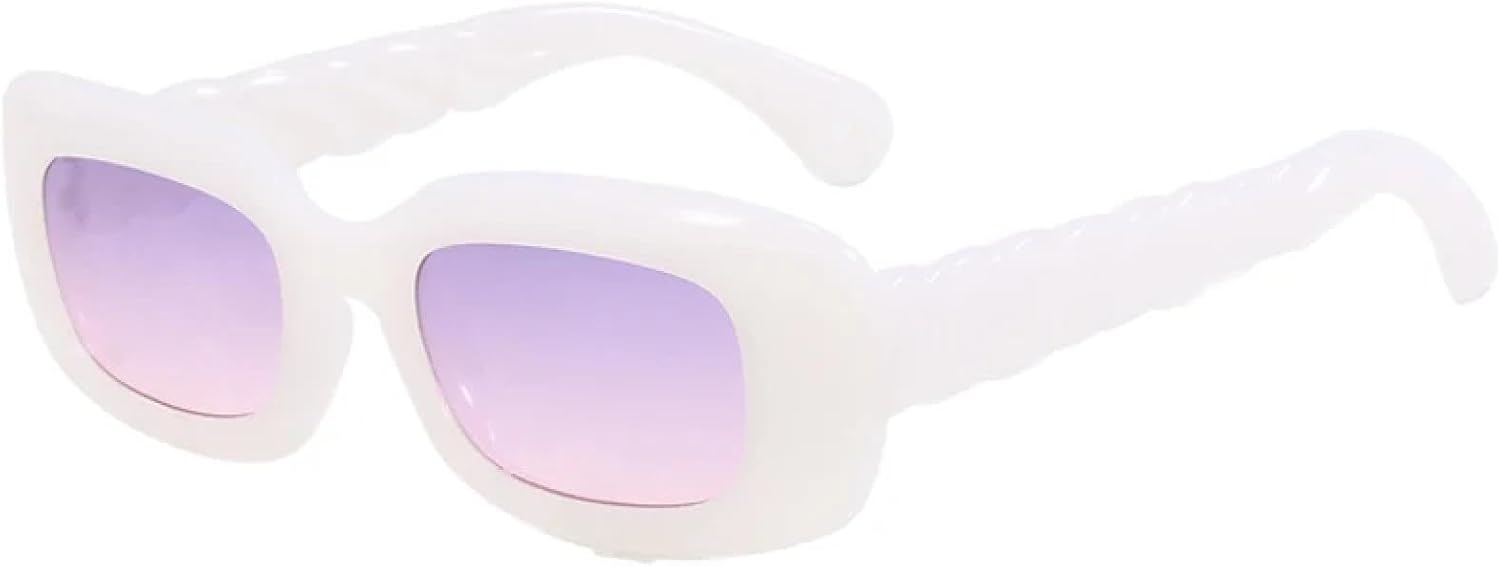 

Модные солнцезащитные очки в маленькой оправе для женщин и мужчин, для летних путешествий, отдыха на природе и вождения, защита от УФ-излучения UV400 TKKTLLT, White Gray Pink