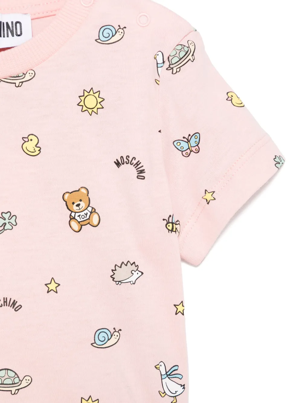 Футболка с принтом Teddy Bear Moschino Kids, розовый — фото 3