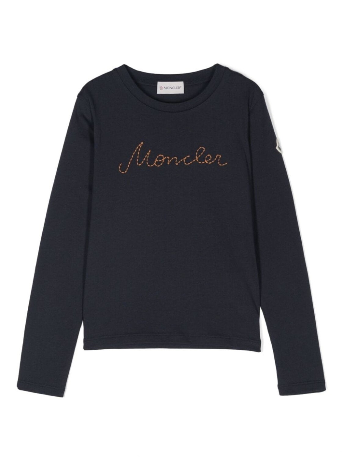 

Moncler Enfant хлопковая футболка с вышитым логотипом, синий