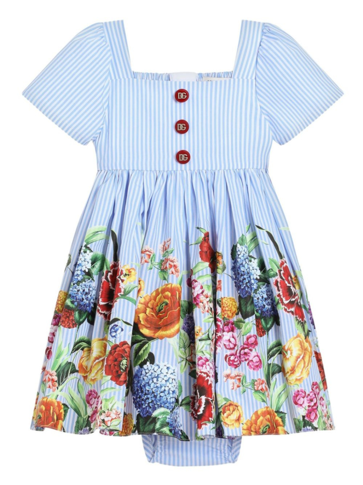 

Dolce & Gabbana Kids платье в полоску, синий