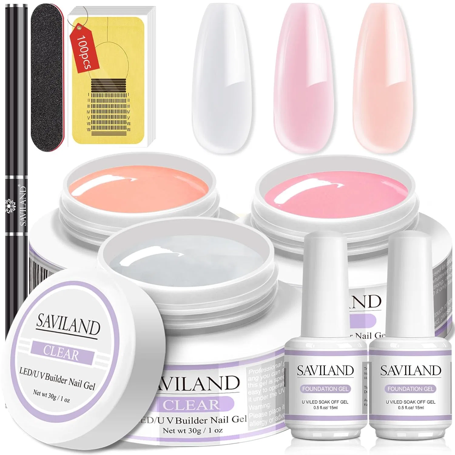 Набор для наращивания ногтей «Builder Nail Gels Kit» от Saviland Saviland