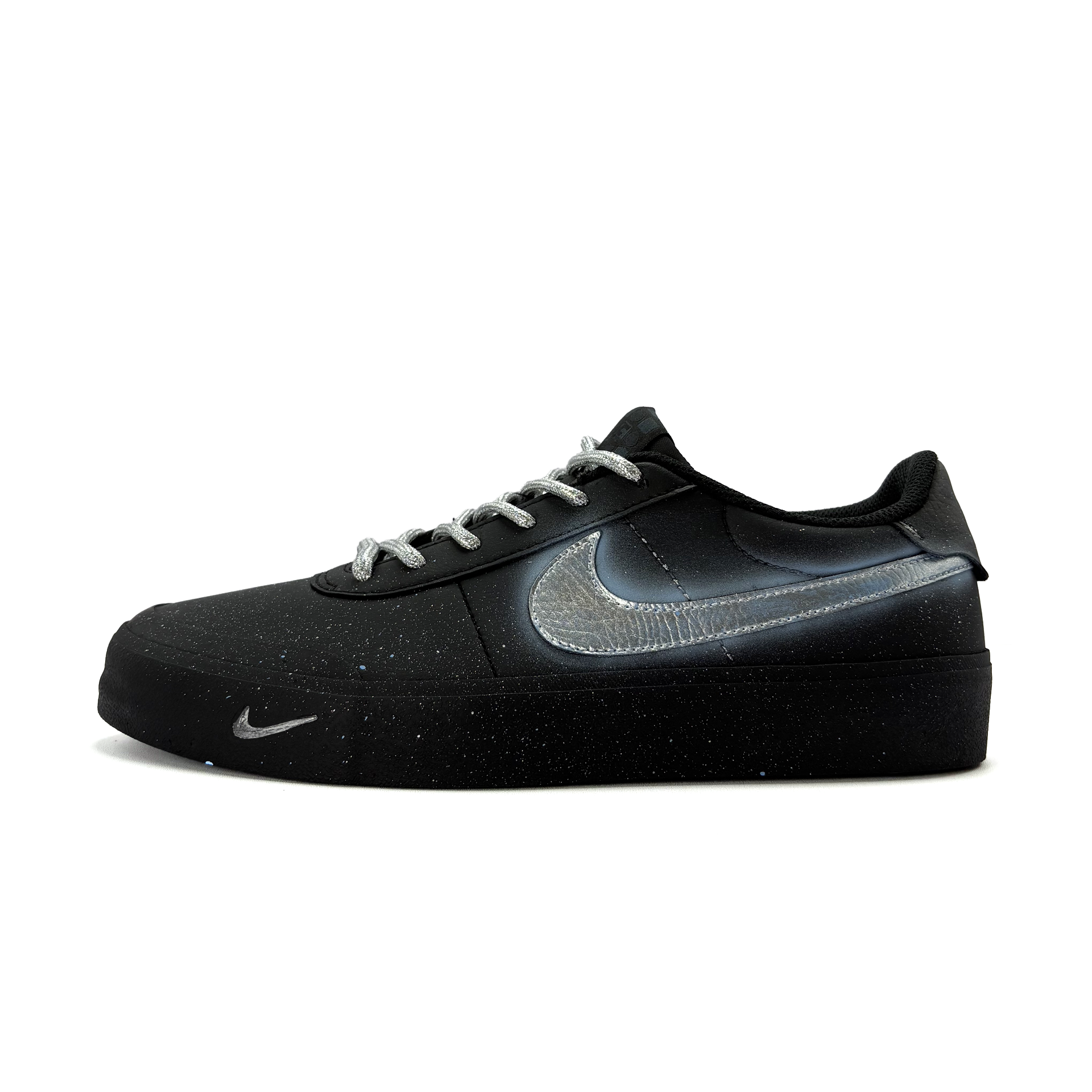 

Nike Кроссовки Court Shot Blue Gradient Layer с антискользящим износостойким низким верхом для скейтборда, мужские, черные, серебристые