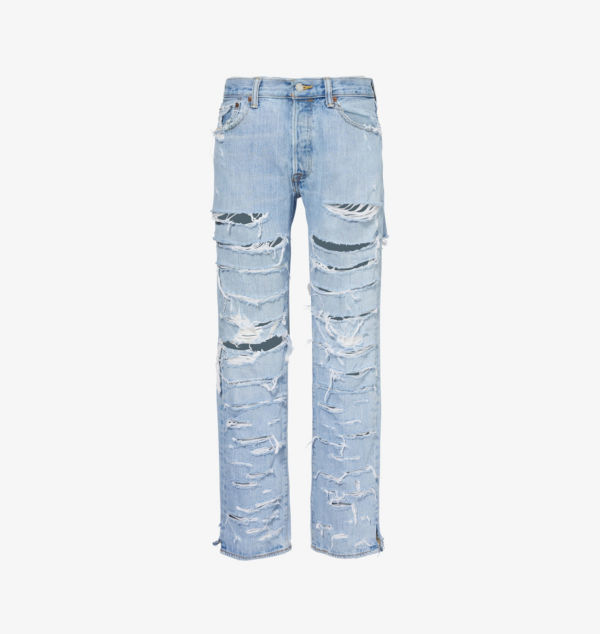 

Джинсы Thrasher прямого кроя со средней посадкой из переработанного денима Jean Vintage, голубой