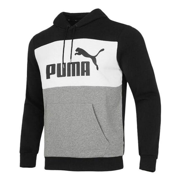 

Толстовка knit hooded splicing contrasting colors sports pullover black Puma, черный