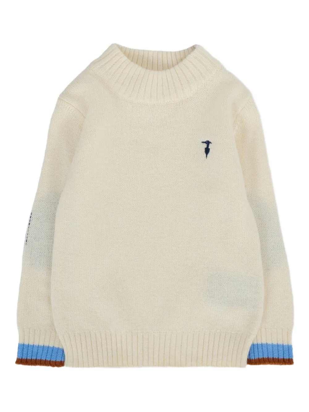 

Вышитый ребристый джемпер TRUSSARDI JUNIOR, нейтральный