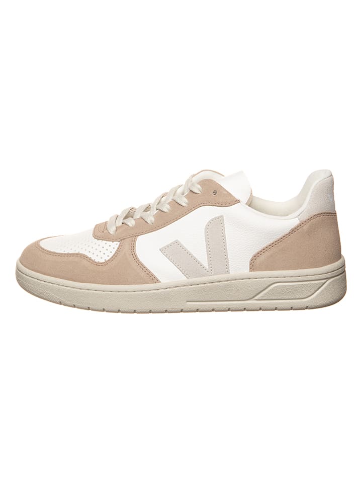 

Кроссовки на шнуровке Veja Leder-Sneakers V 10, цвет Weiß/Beige